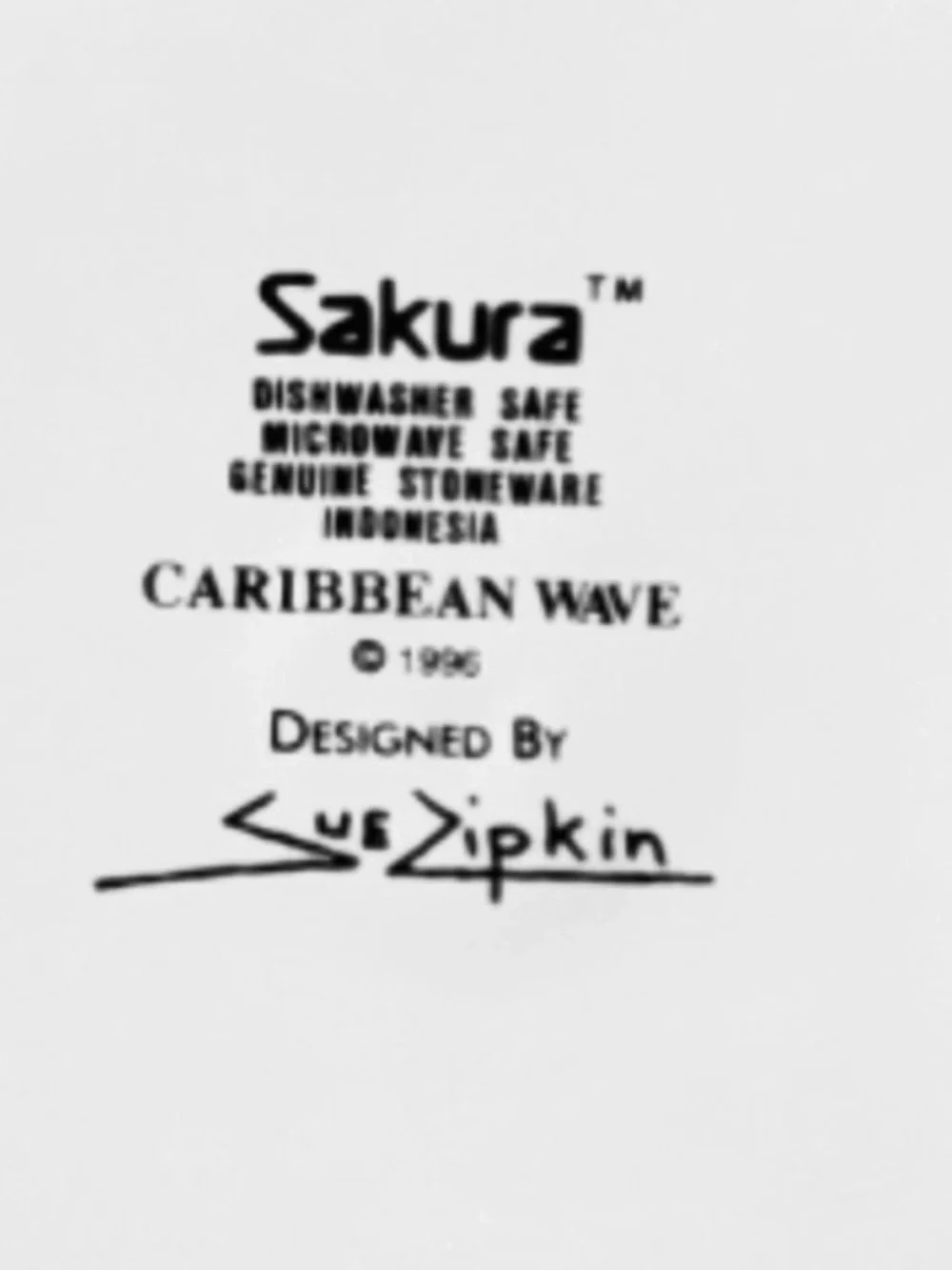 Sakura Caribbean Wave Dinner Plate Tropical Fish Sue Zipkin 1996 Vintage